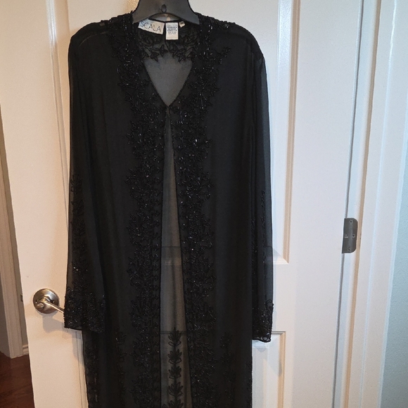 Scala Jackets & Blazers - Scala Black Sheer Embroidered Cardigan